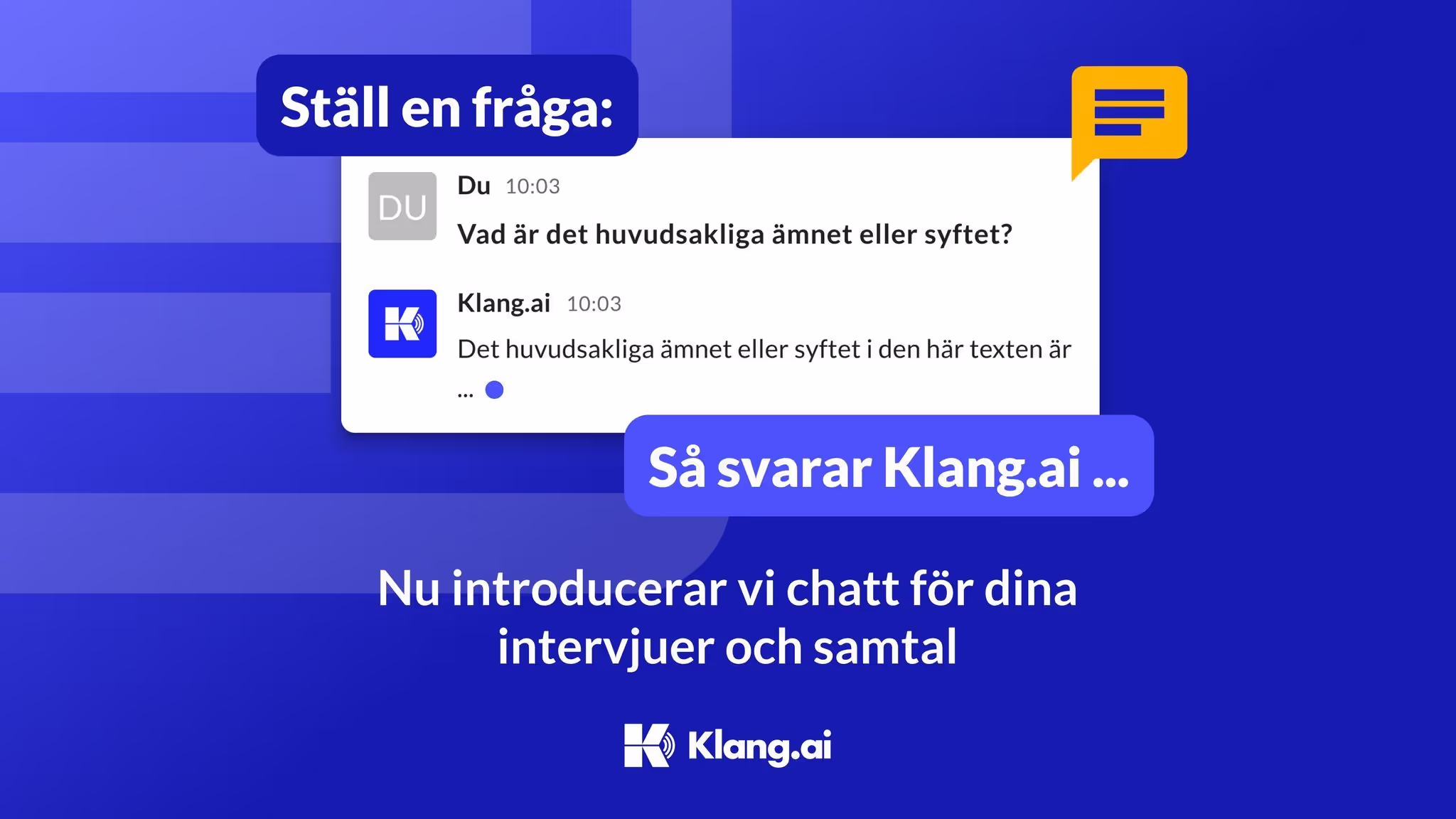 Ask Questions About Your Interviews and Conversations - Klang.ai
